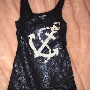 Old Navy tank top with sequin anchor design!